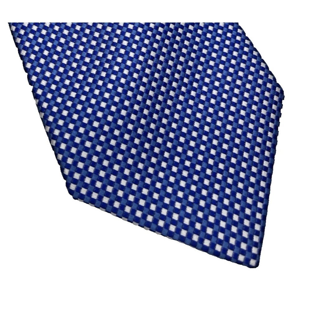Merona Necktie Tie Y2K Blue Silver Gray Tiny Textured Print Wedding Guest Career